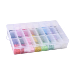 24 Grids 2mm Glass Beads Mixed Colors for Jewelry