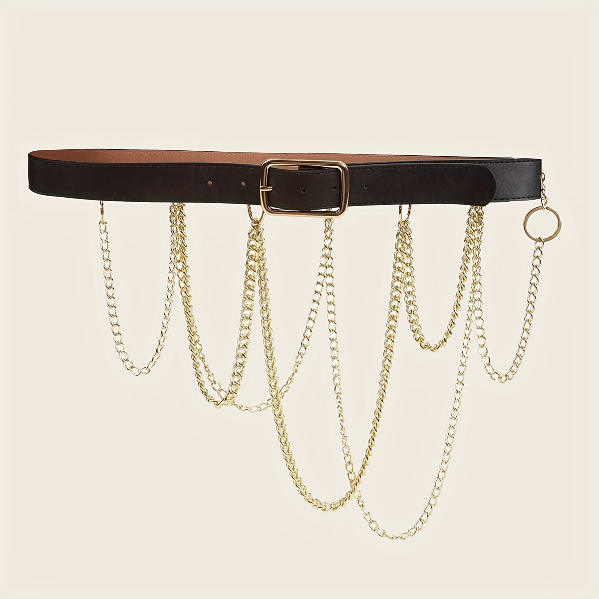 Golden Chain Tassel Belt Punk Hip Hop Decorative Waistband For Women