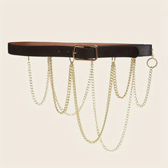 Golden Chain Tassel Belt Punk Hip Hop Decorative Waistband For Women