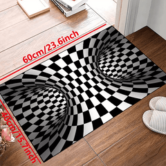 3D Illusion Door Floor Mat Geometric Optical Doormat Non slip Halloween Carpet