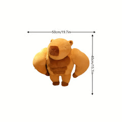 Muscle Capybara Plush Toy 19.7in Dark Brown Stuffed Animal
