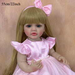 Reborn Baby Girl Doll Pink Bow Tutu Dress Vinyl Lifelike