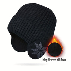Warm Velvet Ear Protection Woolen Knitted Hat for Men