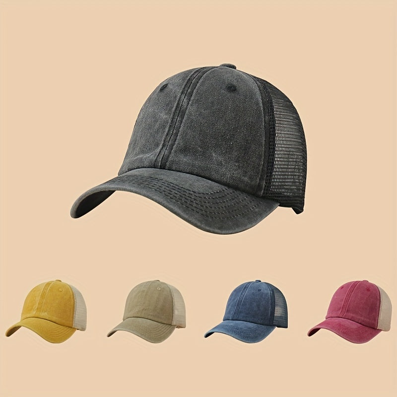 Mesh Trucker Hat Breathable Baseball Cap Vintage Dad Hats