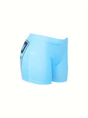 Letter & Graphic Print Yoga Shorts for Women