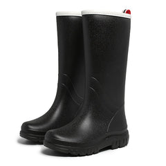 Women's Platform Mid Calf Rain Boots Waterproof Slip On Outdoor Shoes