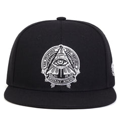 God's Eye Embroidered Men's Hip Hop Flat Brim Hat