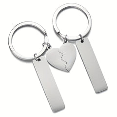 Custom Stainless Steel Name Men's Keychain Love Puzzle Key DIY