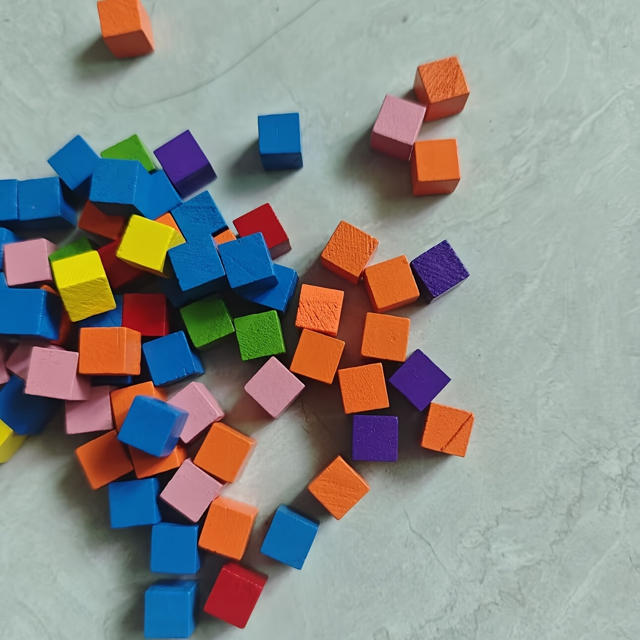 50-100pcs 10mm Wood Cubes Colorful Dice Chess Pieces Right Angle