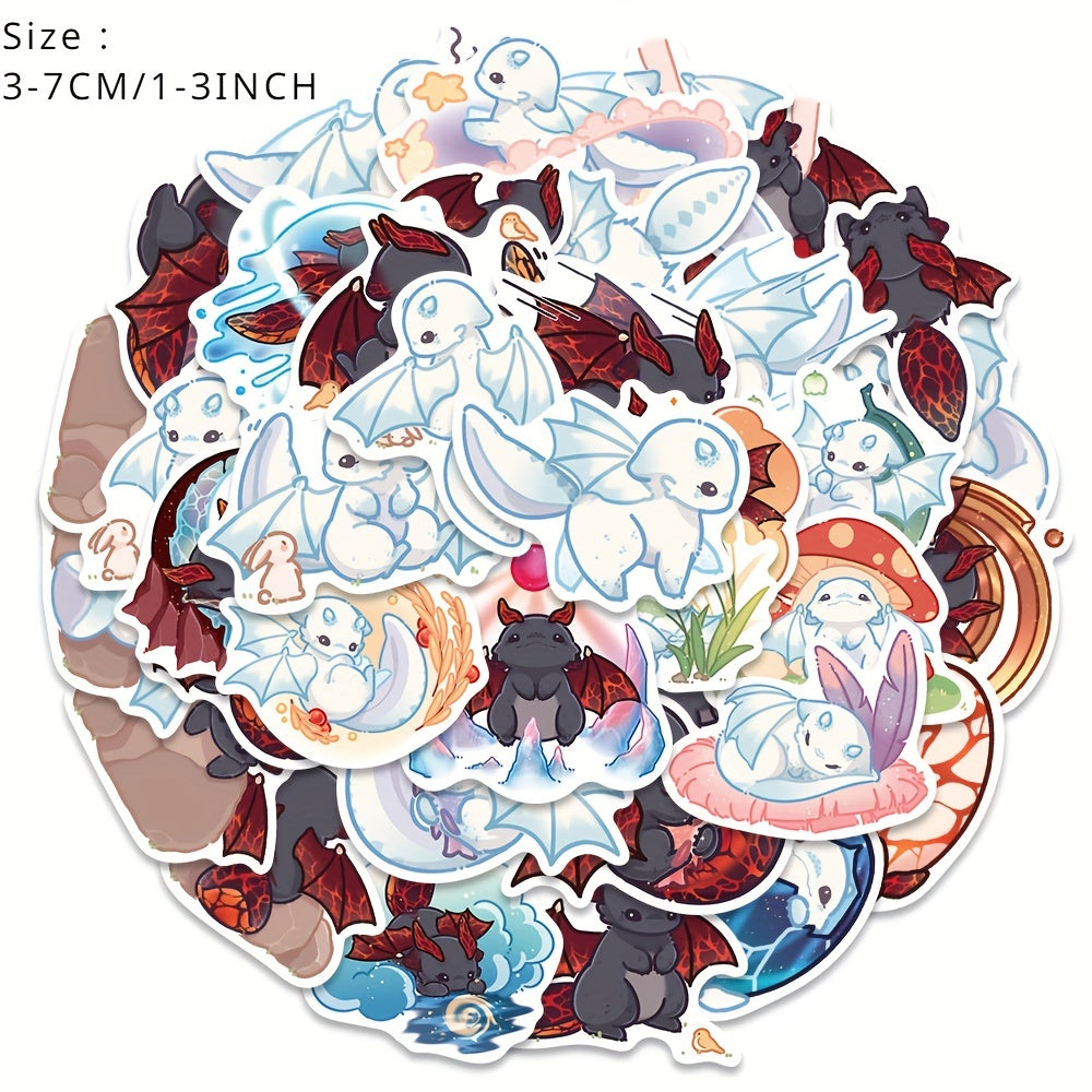 40pcs Cat Dragon Series Stickers For Laptop Helmet Water Cup Decor