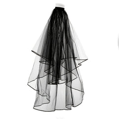 Gothic Veil Headdress With Comb Double Layer Headwear