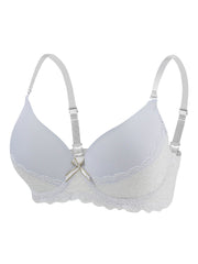 Solid Lace Stitching Bra Push Up Anti-sagging Everyday Bra