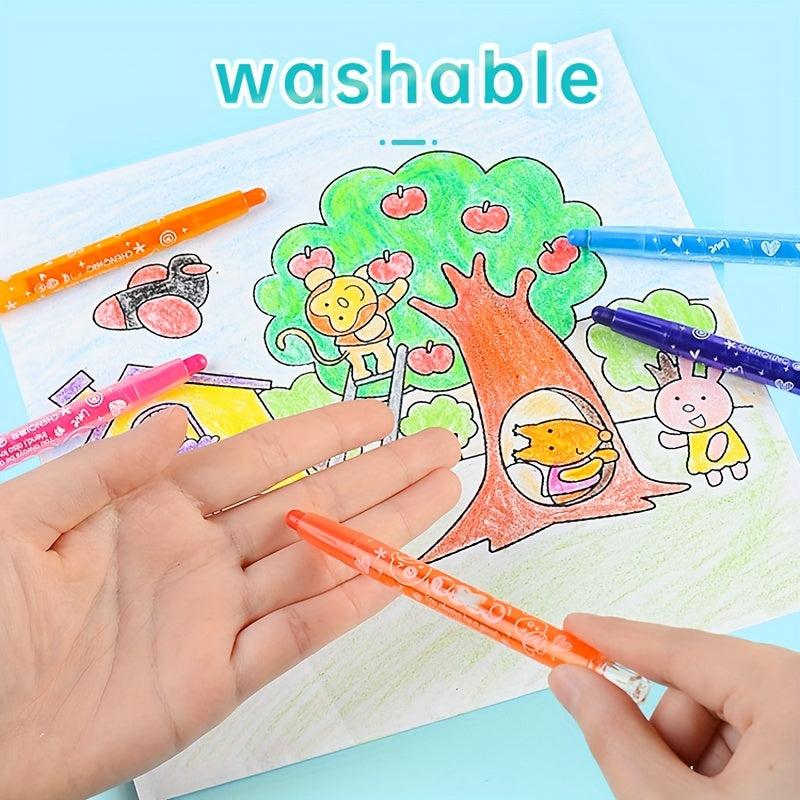 24 Rotating Crayon Set with Twistable Medium Point - Red and Other Colors