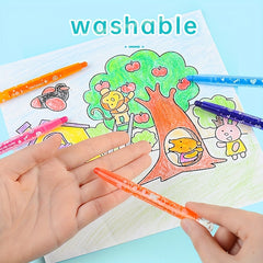 24 Rotating Crayon Set with Twistable Medium Point - Red and Other Colors