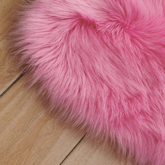 Heart Shaped Plush Wool Carpet for Living Room & Bedroom Decor