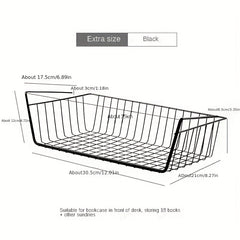 2pcs Undershelf Storage Basket Metal Under Shelf Hanging Storage Bin Basket