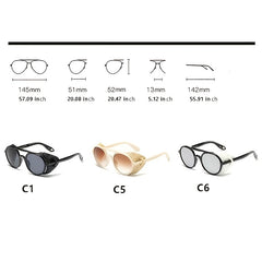 Steampunk Leather Sunglasses Wide Edge Vintage Style