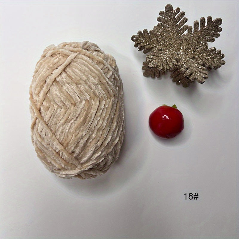 3pcs 50g Soft Polyester 1ply Chunky Chenille Knitting Yarn For Cloth