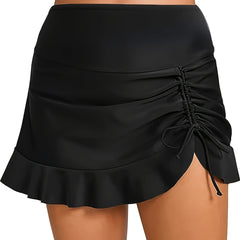 Sports Skirt Women's Plus Ruched Ruffle Trim Mini Skirt