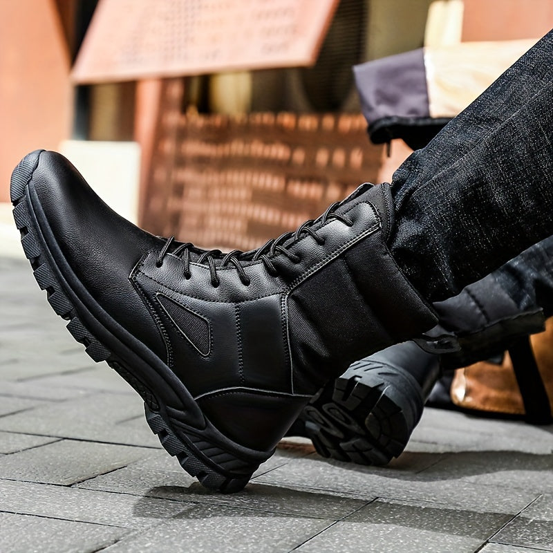 Men's High Top Tactical Work Boots Non Slip Durable Outdoor Hiking