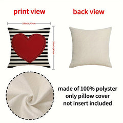 Set of 4 Linen Printed Throw Pillow Covers