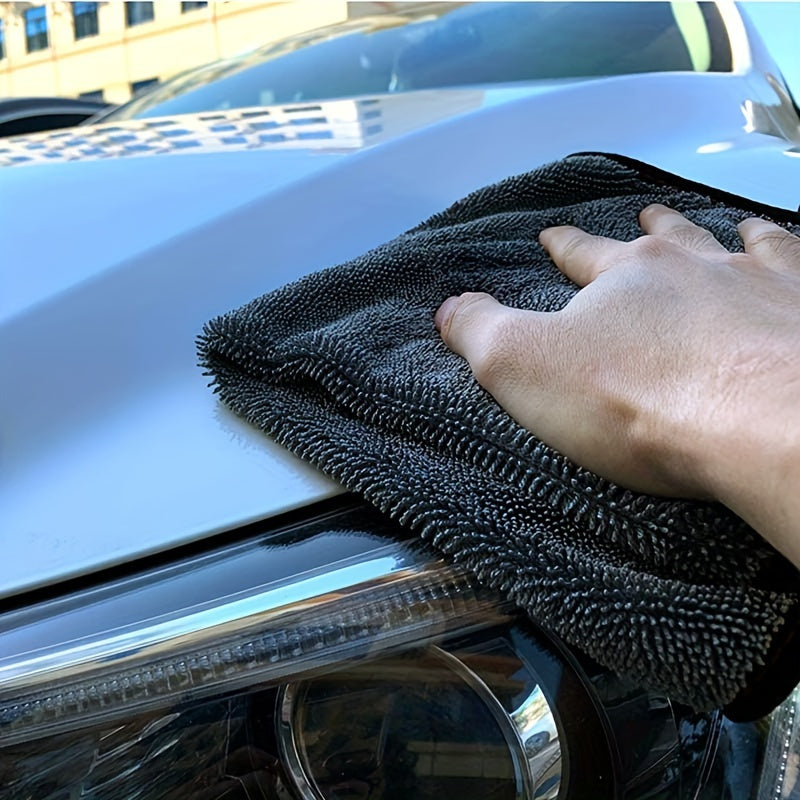 1pc Microfiber Car Drying Cloths Grey