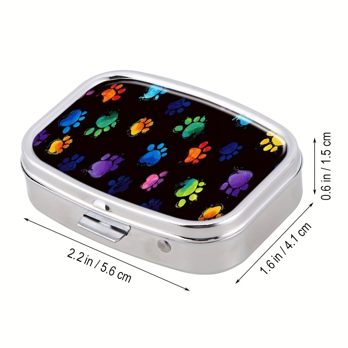 Animal Paw 2 Compartment Pill Case - Compact & Decorative Medicine Organizer