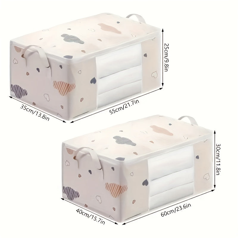 Non Woven Fabric Clothes Storage Bags With Window & Handles 3pcs
