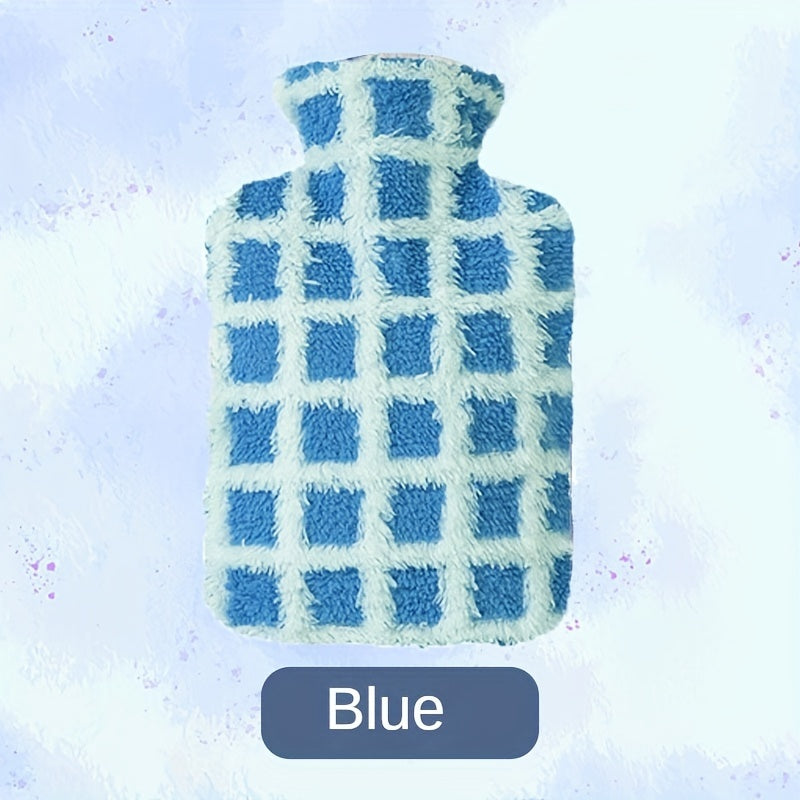 Plaid Cloth Cover Hot Water Bag Hand Warmer