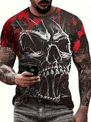 Vintage Skull Graphic Print Tee - Summer Style