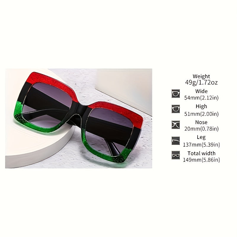 Y2K Glitter Square Sunglasses UV400