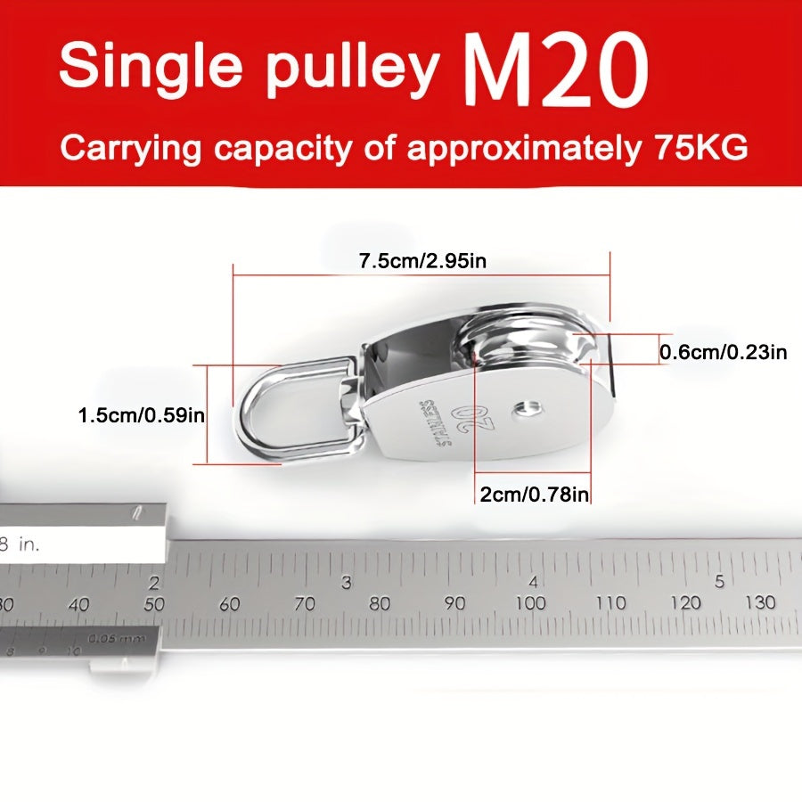304 Stainless Steel Lifting Pulley Fixed Pulley Single/Double Wheel Hook Tool