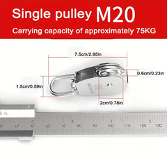 304 Stainless Steel U-Shaped Lifting Ring Fixed Pulley Single & Double Wheel