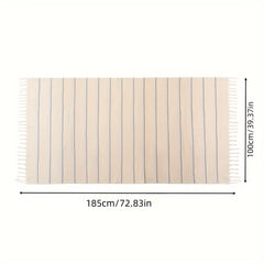 Oversized Pinstripe Beach Towel Adult Fringe Beach Towel Quick Drying Towel