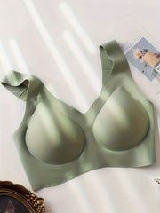 Solid Wireless Push Up Anti Sagging Bra
