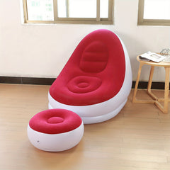 Portable Inflatable Lounge Chair with Footrest - Comfortable Outdoor Sofa Bed