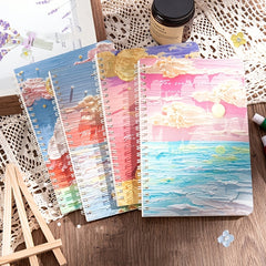 4pcs A5 Coil Book Landscape Painting Art Notebook Stationery Diary