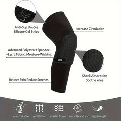 2pcs Honeycomb Knee Pads High Elastic Leg Guards