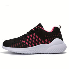 Women's Breathable Woven Running Shoes Lightweight Low Top Sport Shoes
