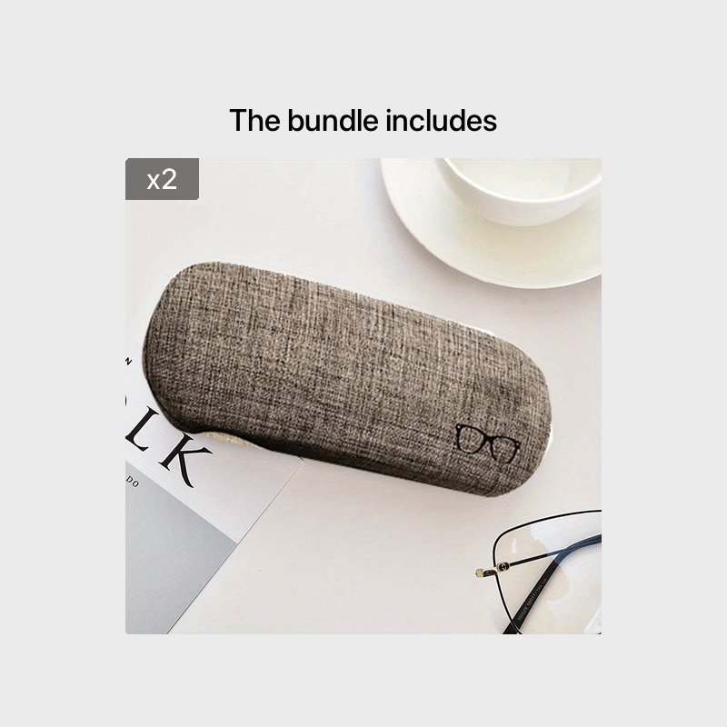 Linen Fabric Eyeglasses Case Hard Shell Protective Glasses Case