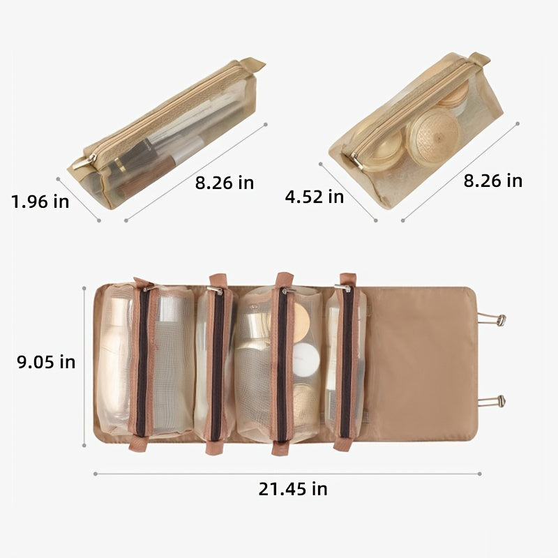 Toiletry Bag 4 In 1 Mesh Cosmetic Bag Portable Travel Bag Storage Bag