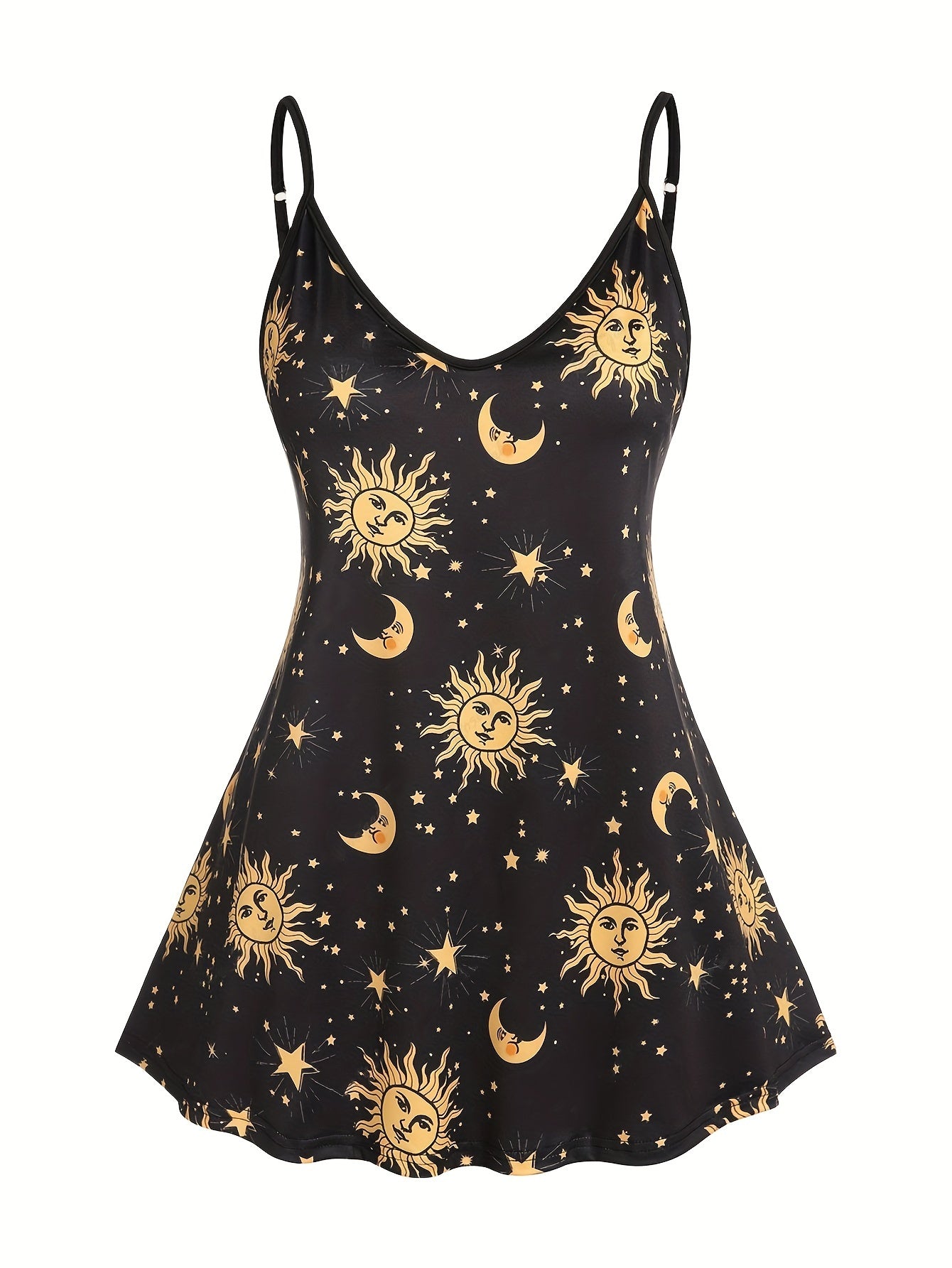 Sun & Moon Print Tunic Cami Top & Pants Set