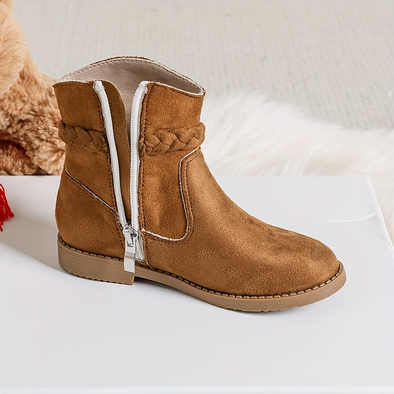 Casual Bowknot Boots with Zipper for Girls Non Slip Boots