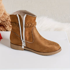 Casual Bowknot Boots with Zipper for Girls Non Slip Boots