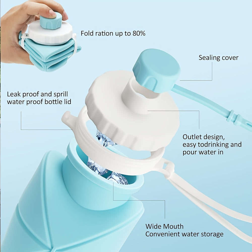 Collapsible Silicone Water Bottle Leakproof Reusable Water Cup