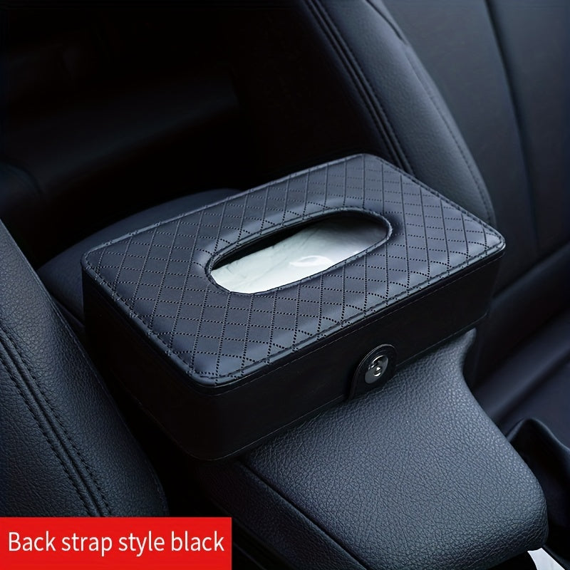 Car Leather Napkin Holder Box Chair Back Hanging Tissue Box