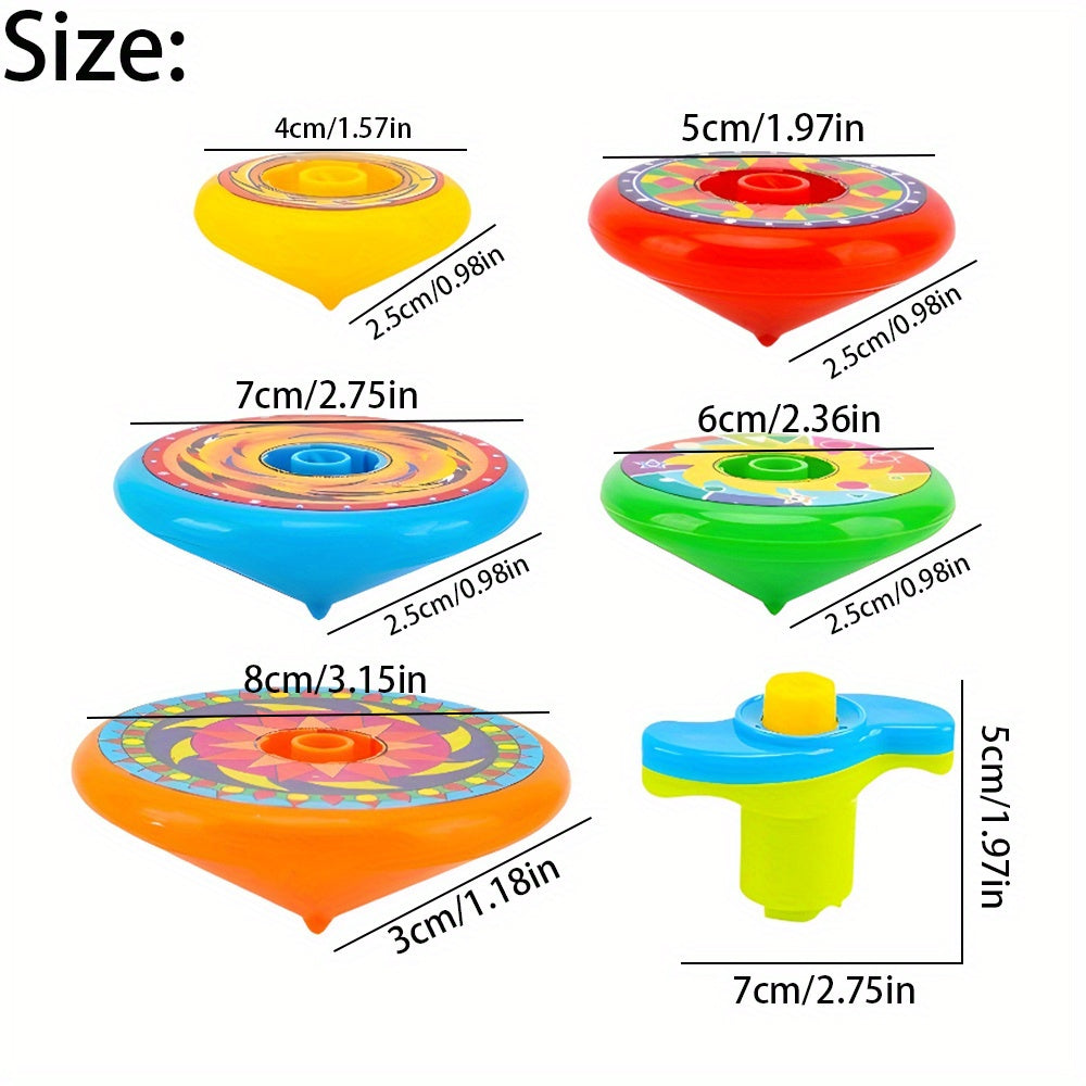 6pcs Five Tops 1 Launcher Kids Toy Various Gameplay Colorful Layer Spin