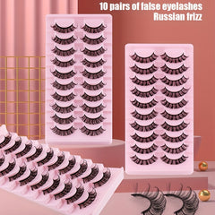 10 Pairs Curling Thick Natural False Eyelashes