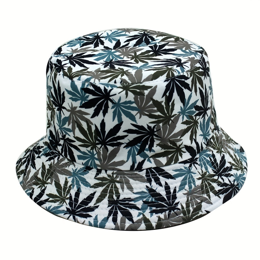 Maple Leaf Print Fisherman Hat Sunshade Sunscreen Basin Hat