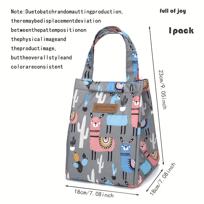 1pc Aluminum Foil Thickened Lunch Bag Insulated Tote Bag Waterproof